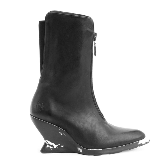 John Fluevog Heebie Jeebies Wedged mid-calf boot size 9 in VGUC - Picture 2 of 14